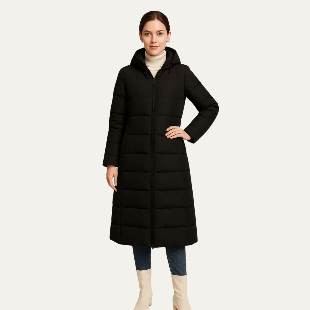 Long Down Filled Winter Parka Coat - OutfitLondon