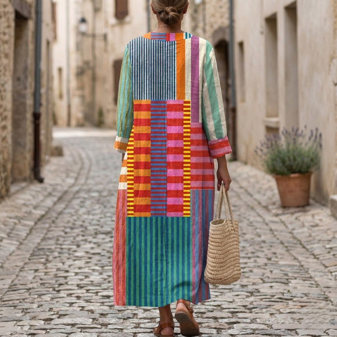 Relaxed Fit Maxi Dress with Long Sleeves