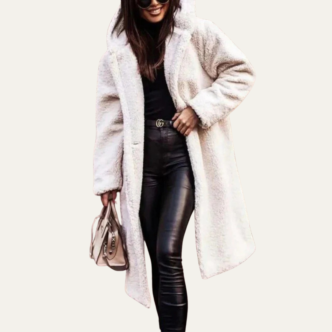 Ladies Large Faux Fur Parka Coat