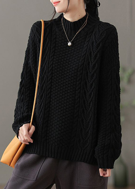 Cozy Large Cable Knit Winter Pullover Sweater