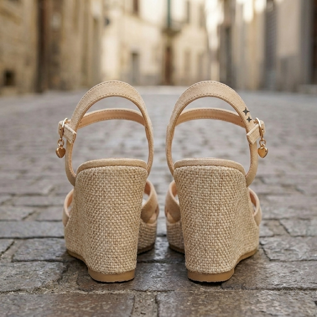 Ladies High Heel Espadrille Sandals Ankle Strap