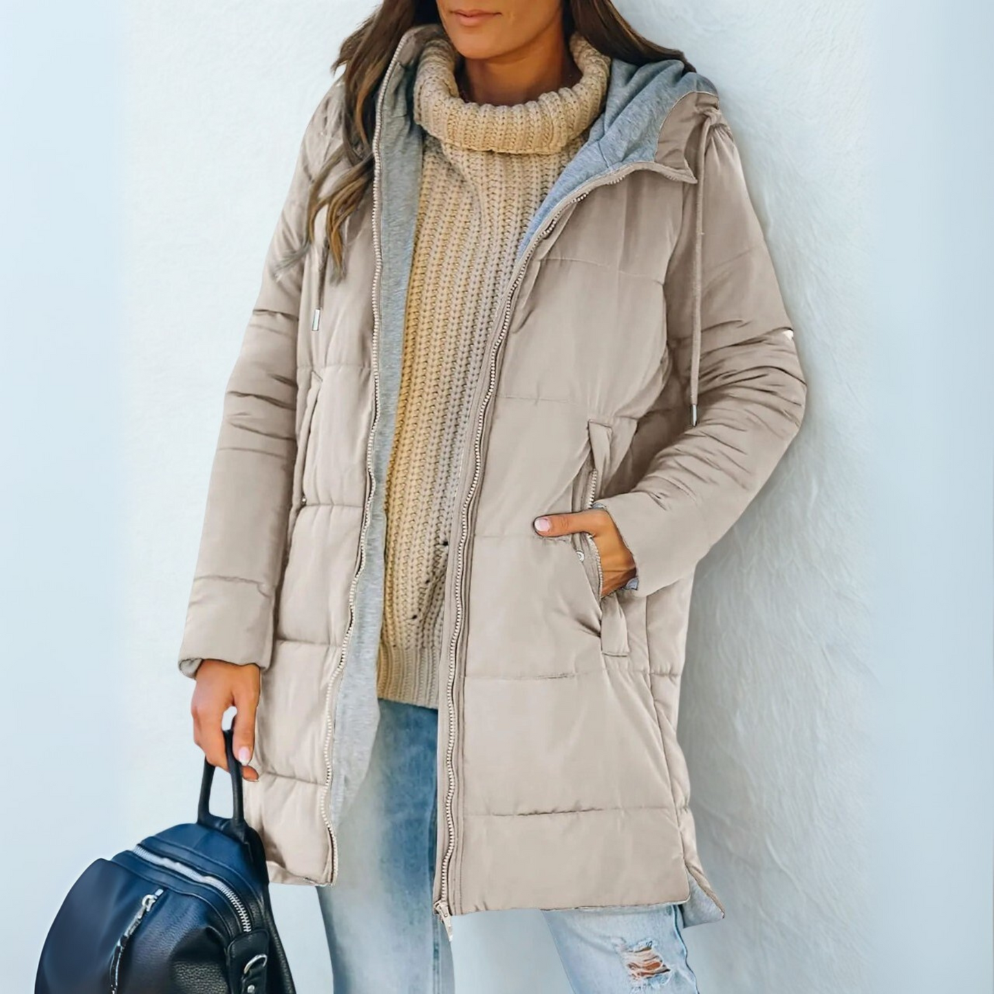 Warm Lightweight Down Filled Hooded Jacket