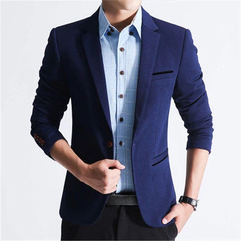 Slim Fit Classic One Button Mens Blazer