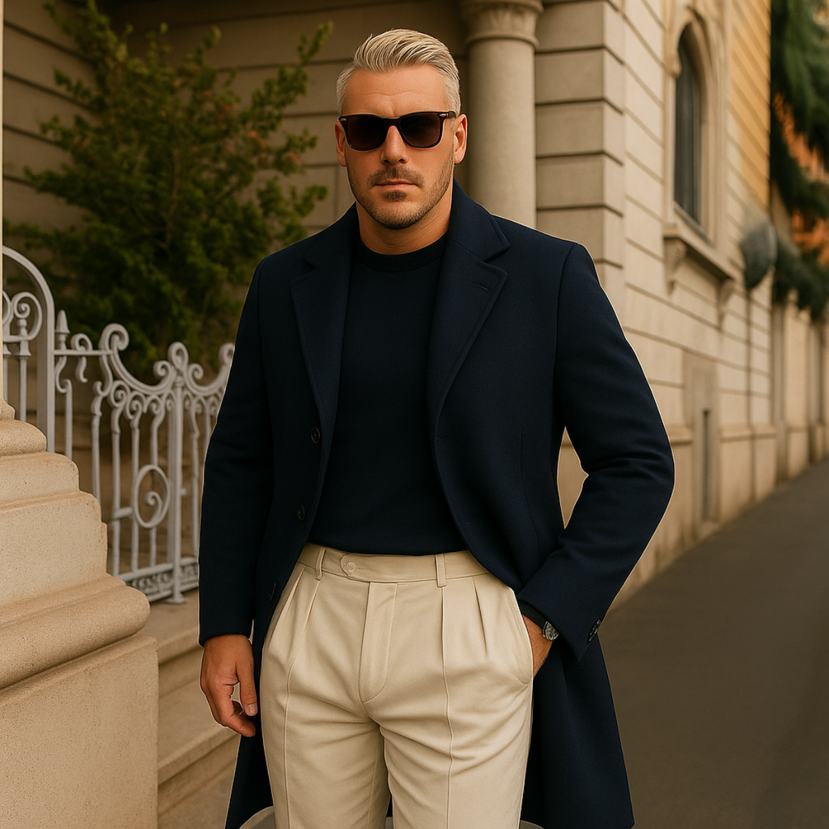 Classic Fit Men's Knee Length Coat