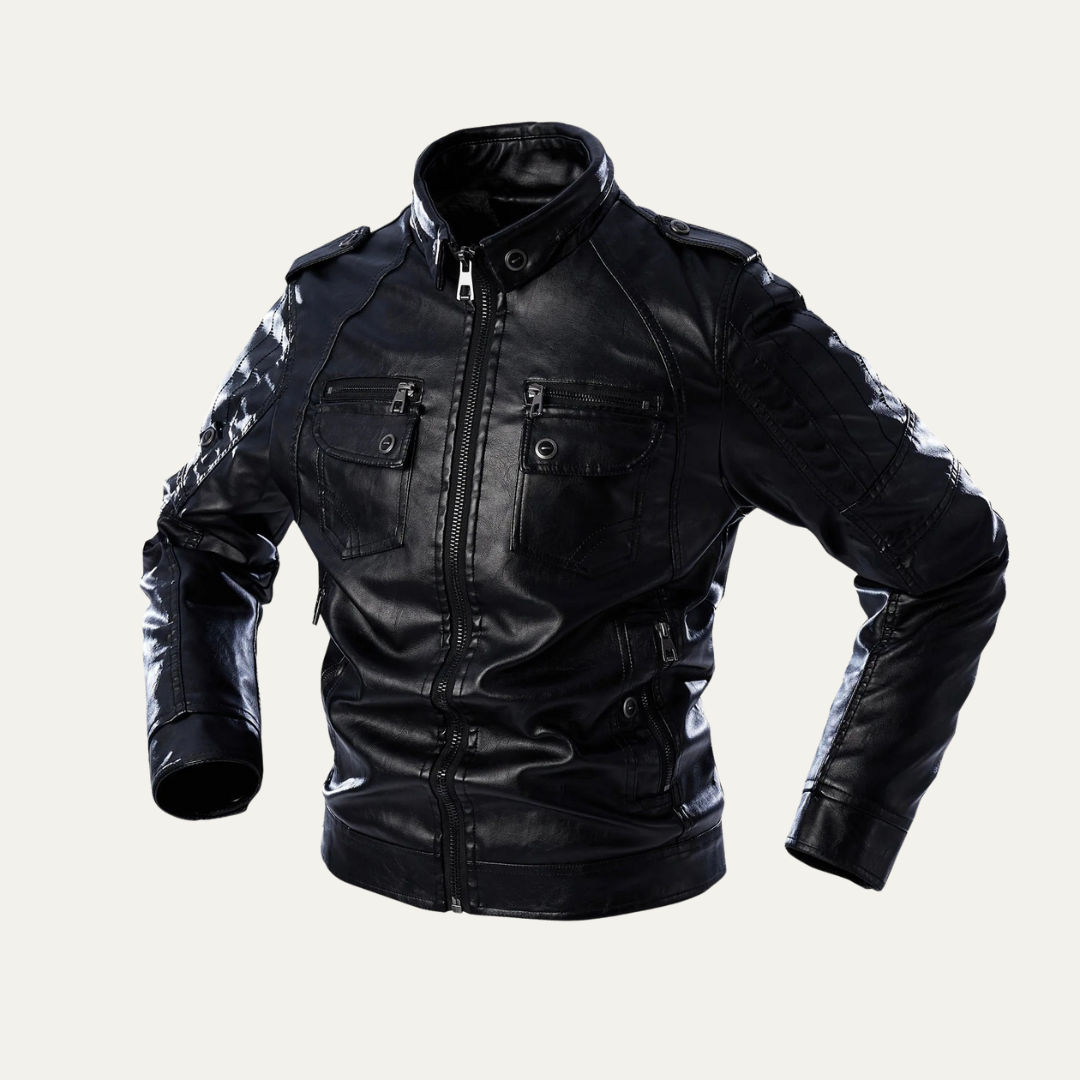 Classic Mens Leather Motorcycle Jacket