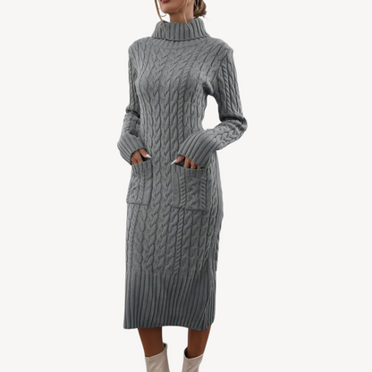 Charcoal Crew Neck Sweater Dress