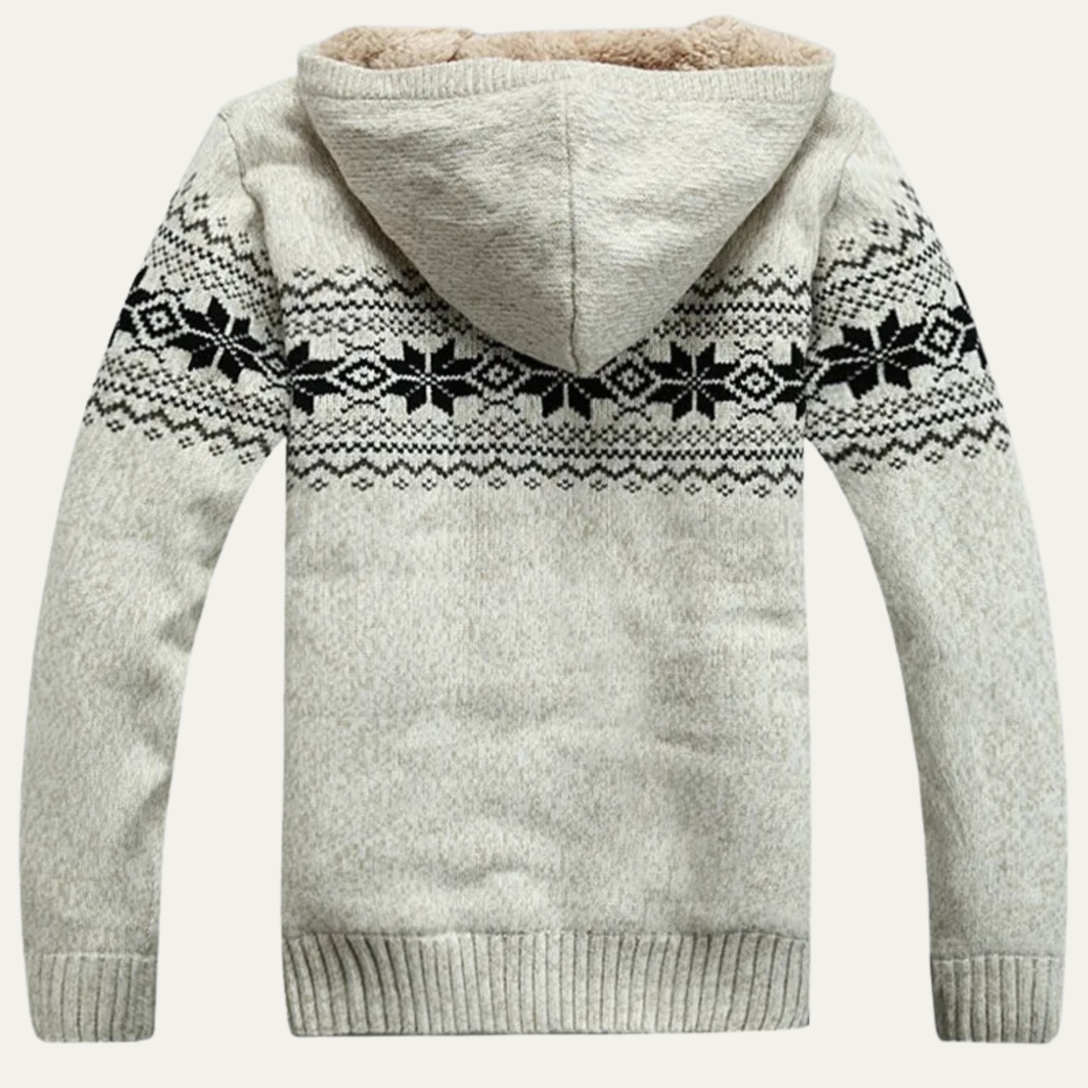 Warm Nordic Pattern Men's Zip Up Sweater Jacket