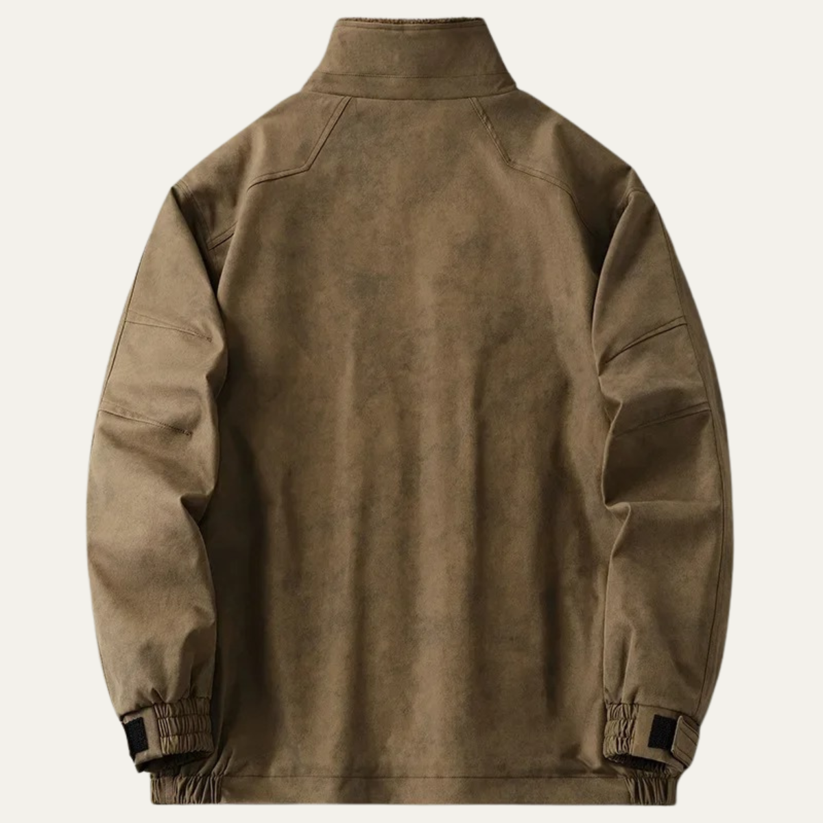 Rustic Brown Suede Men's Fleece Lined Jacket