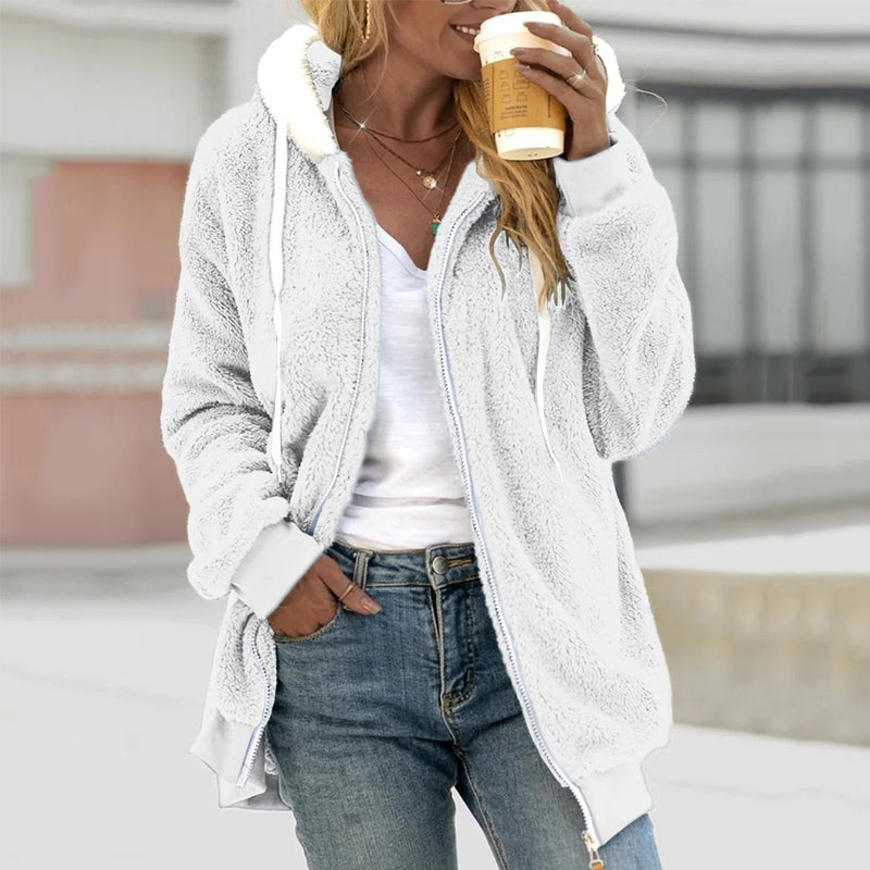 Cozy Fleece Lined Hooded Teddy Jacket