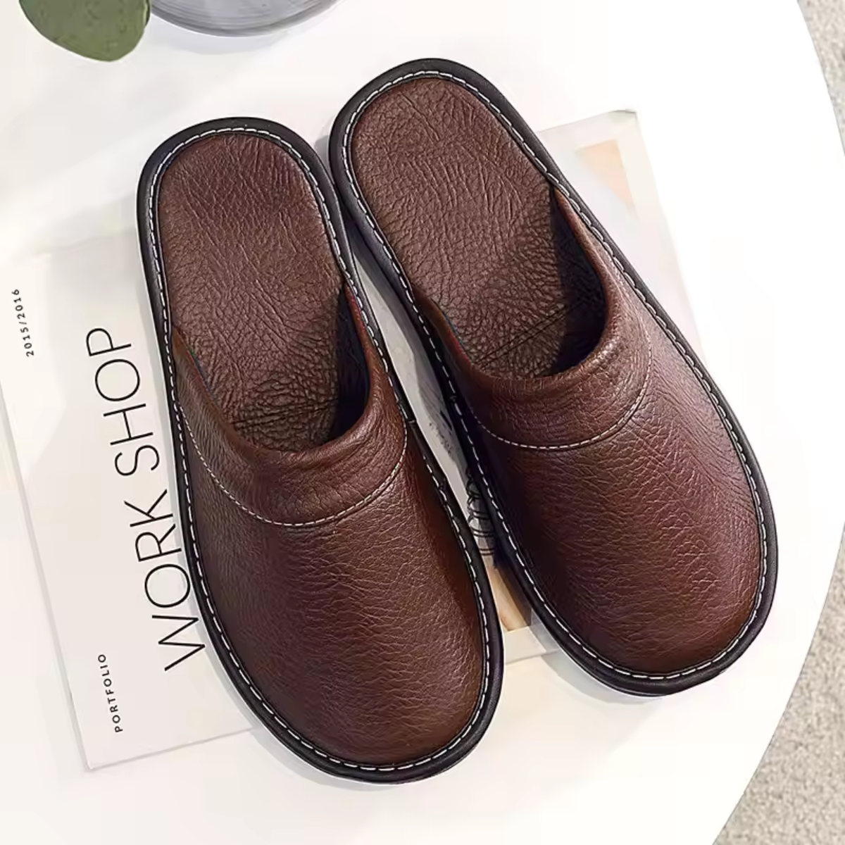 Comfortable Men's Leather Slip On Shoes - OutfitLondon