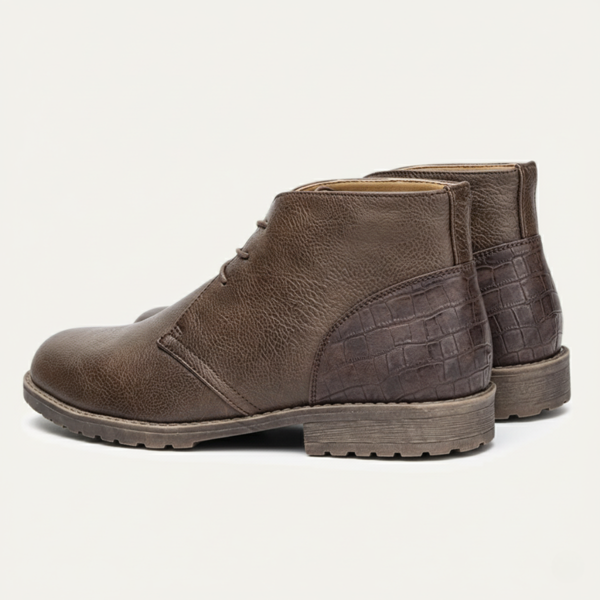 Vintage Men's Brown Leather Ankle Boots