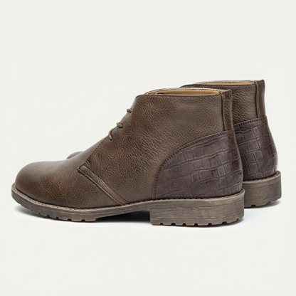 Vintage Men's Brown Leather Ankle Boots