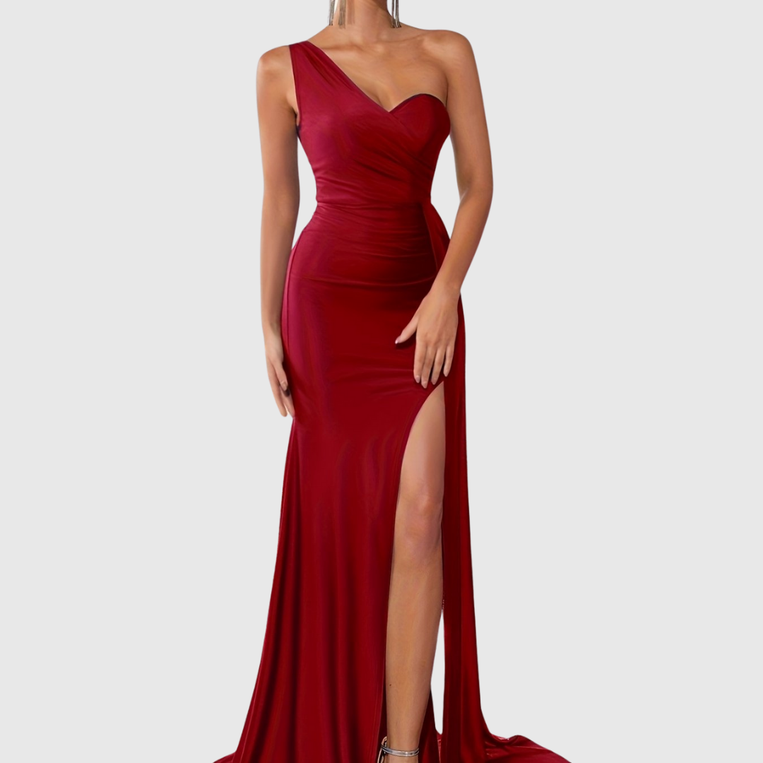 Asymmetrical Floor Length Evening Dress