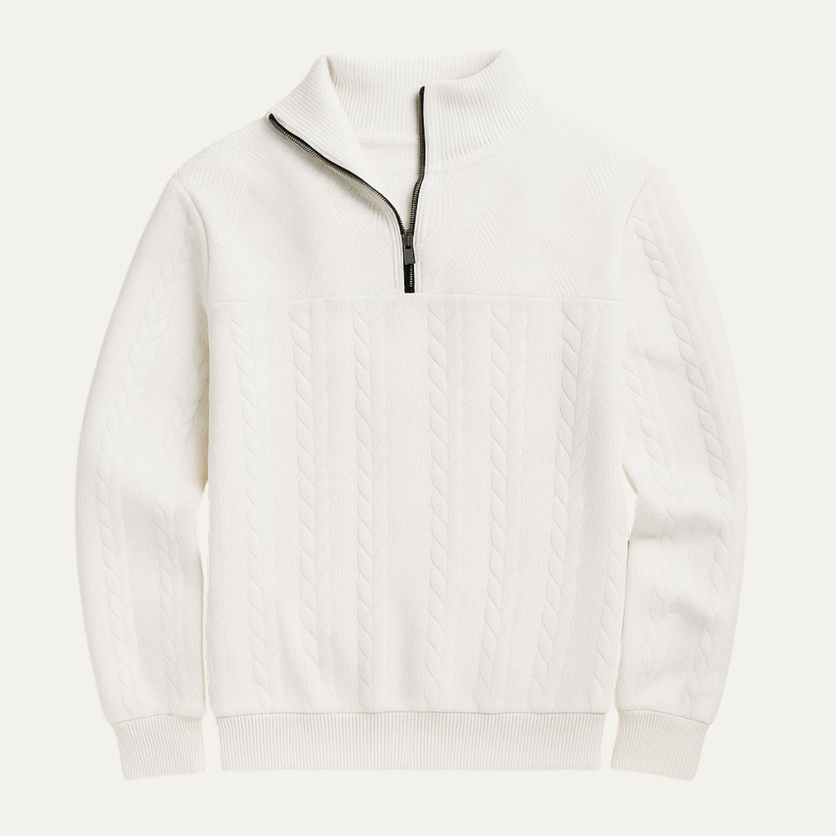 Classic Crew Neck Men's Cable Knit Sweater