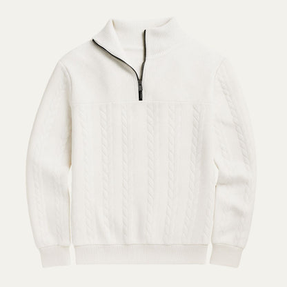 Classic Crew Neck Men's Cable Knit Sweater