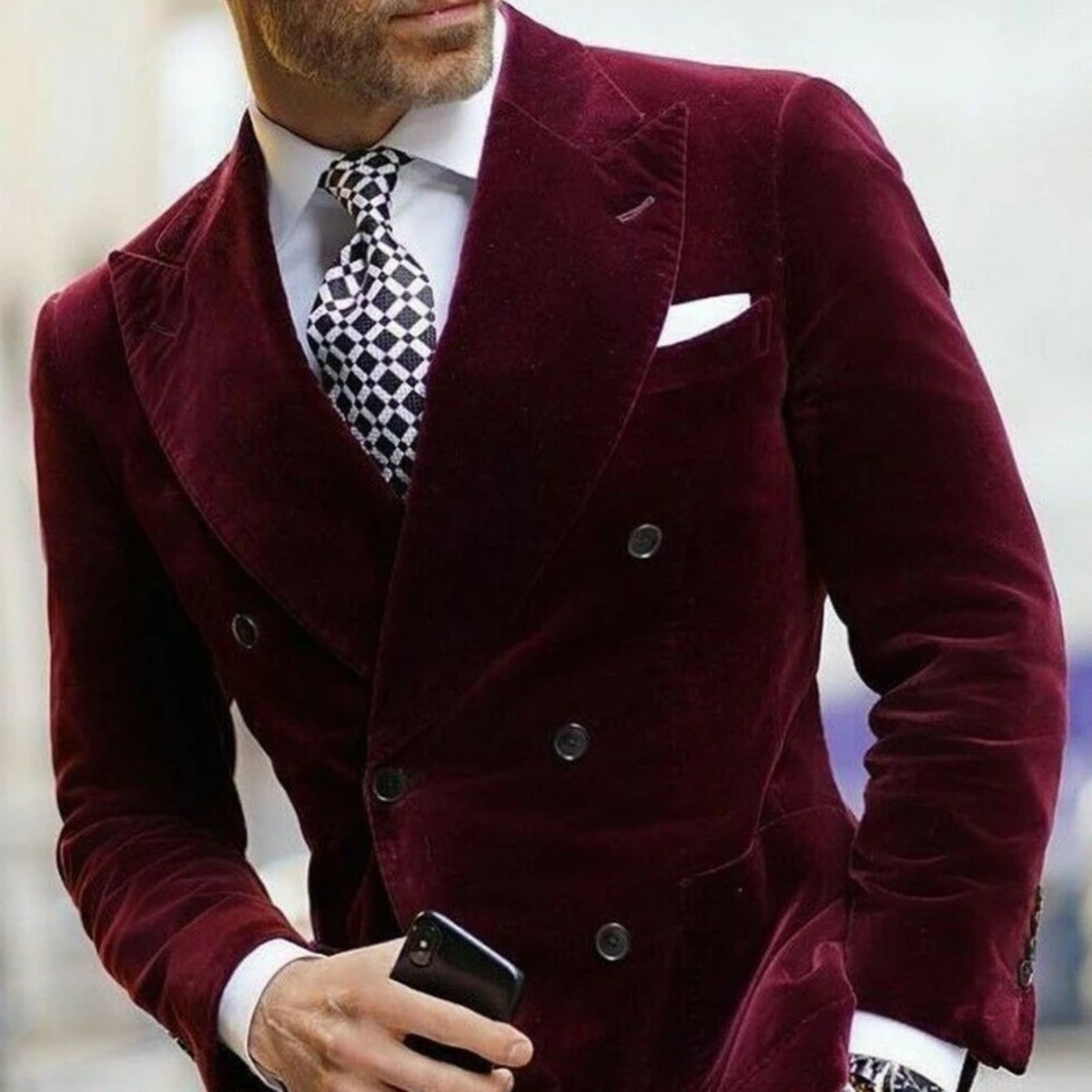 Luxurious Mens Velvet Formal Tuxedo Jacket