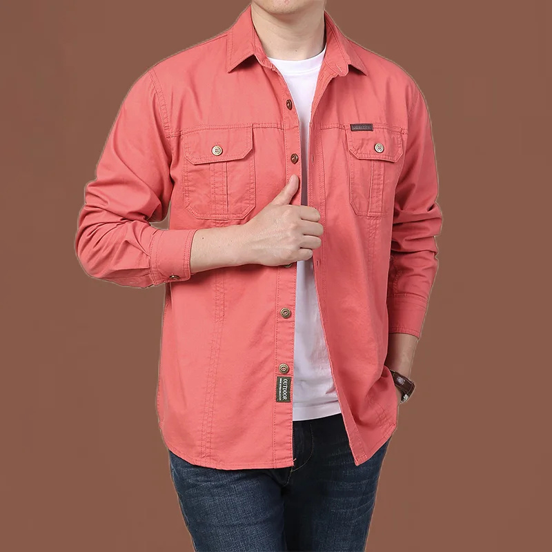 Comfortable Casual Button Down Work Shirt with Pockets