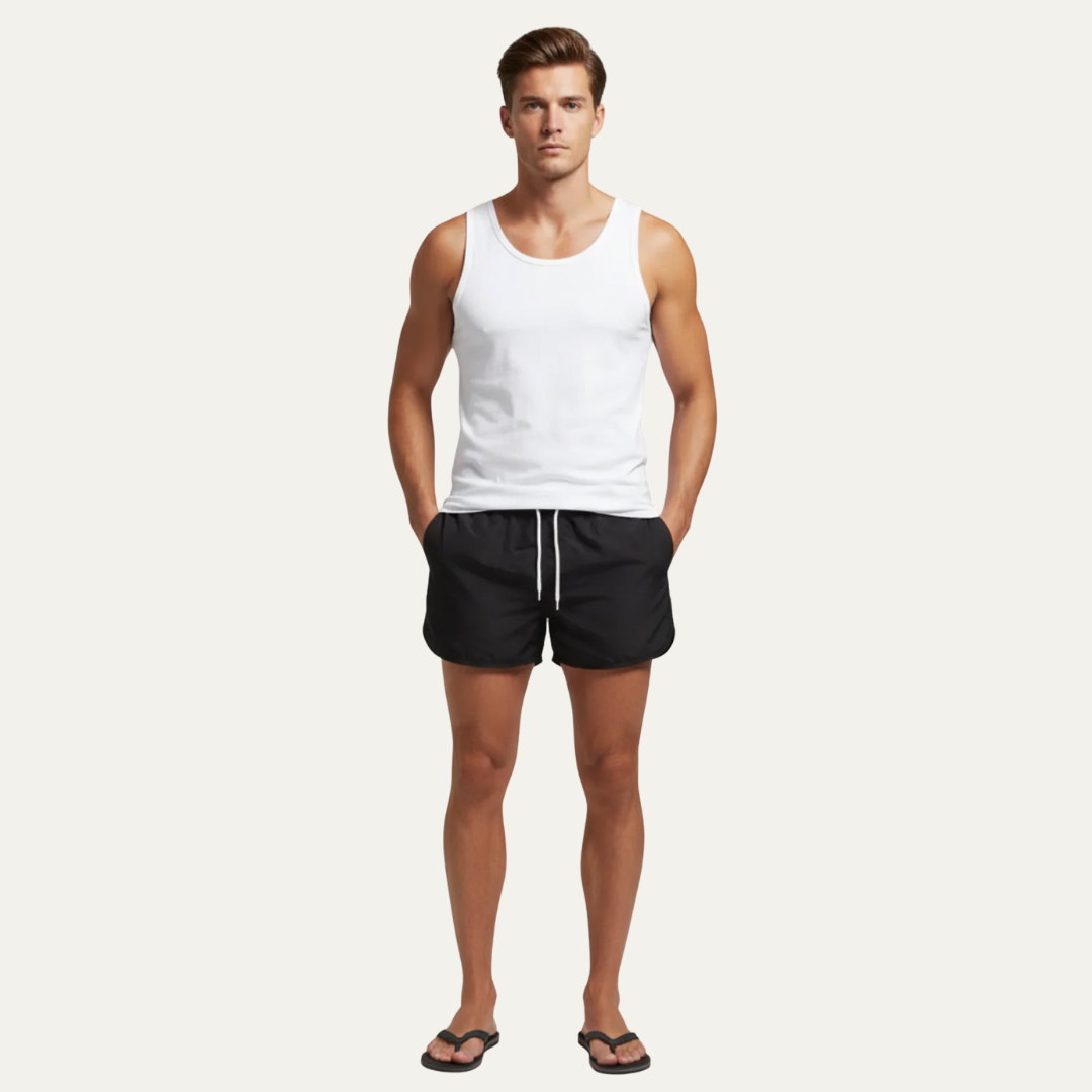 Men's Casual Beach Swim Shorts with Comfort Hem
