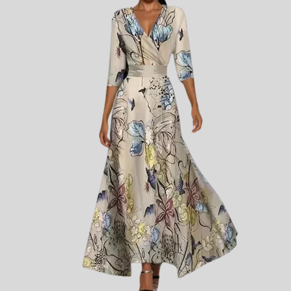 Elegant Women's Flower Print Dress