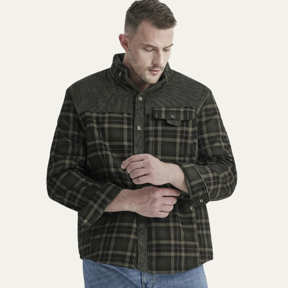 Warm Mens Fleece Hooded Jacket with Thick Lining