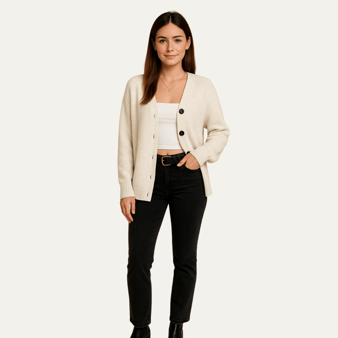 Relaxed Fit Open Front Cardigan Sweater