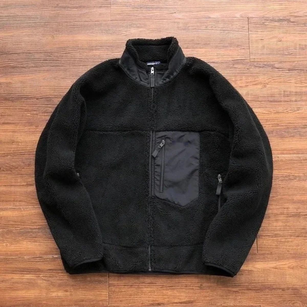 Warm Fleece Lined Mens Wool Coat