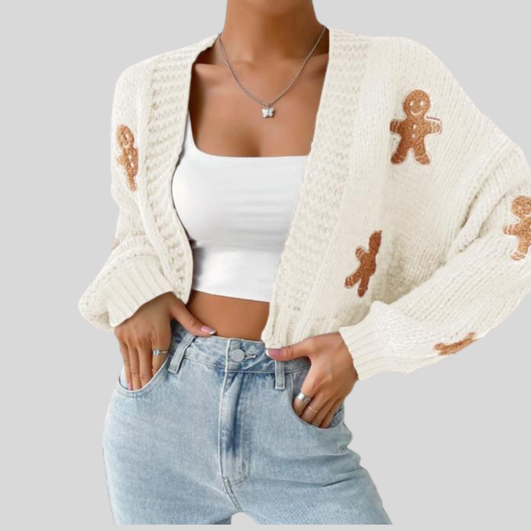 Soft Open Cardigan with Fun Graphic Print for Women