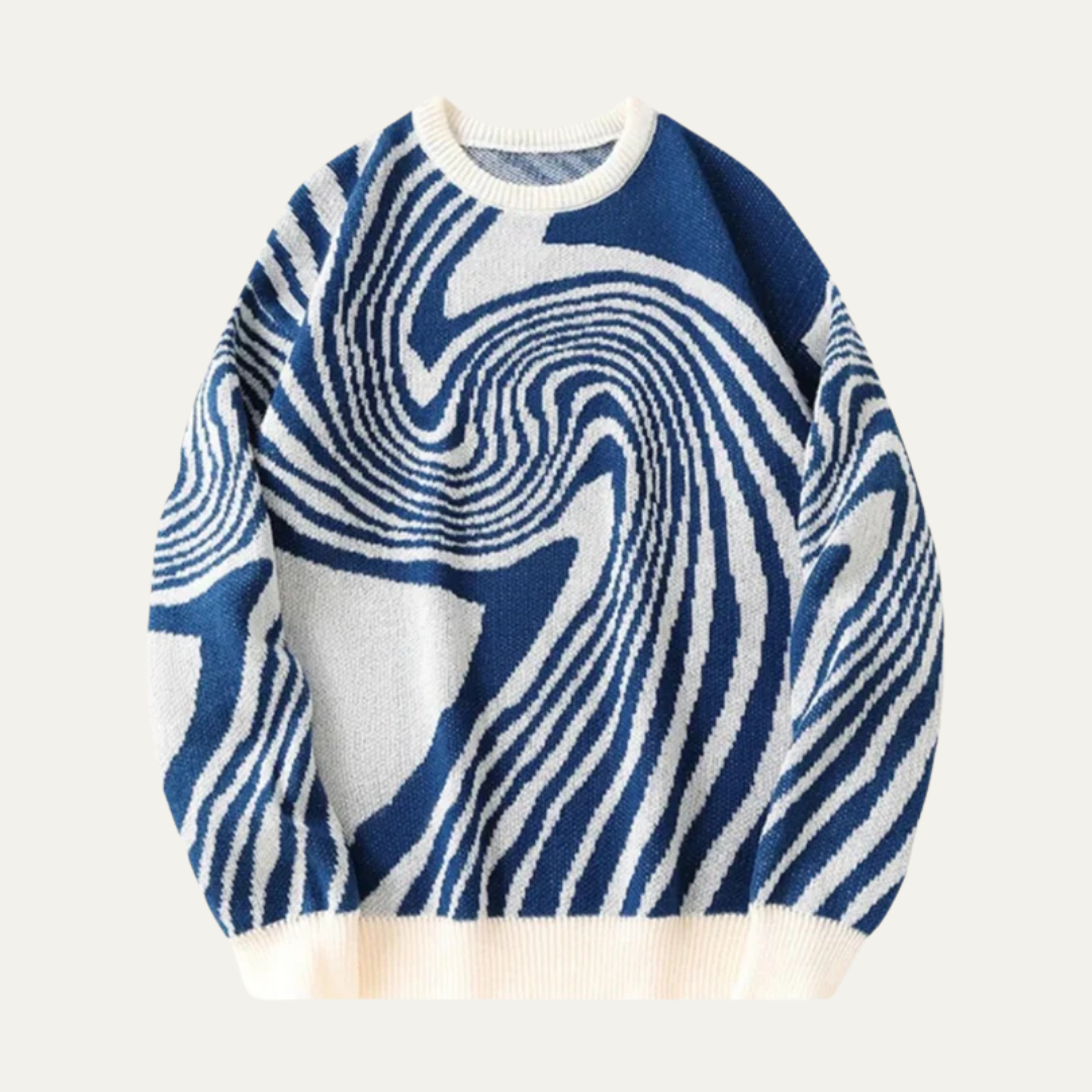 Colorful Swirl Design Mens Knit Sweater