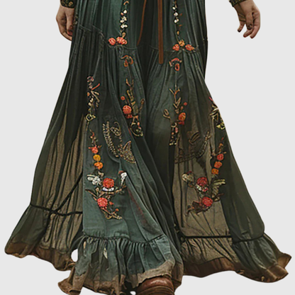 Elegant Floral Floor Length Dress