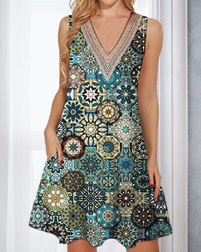Relaxed Fit V Neck Summer Dress for Women