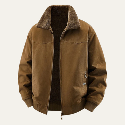 Warm Reversible Men's Fleece Bomber Jacket