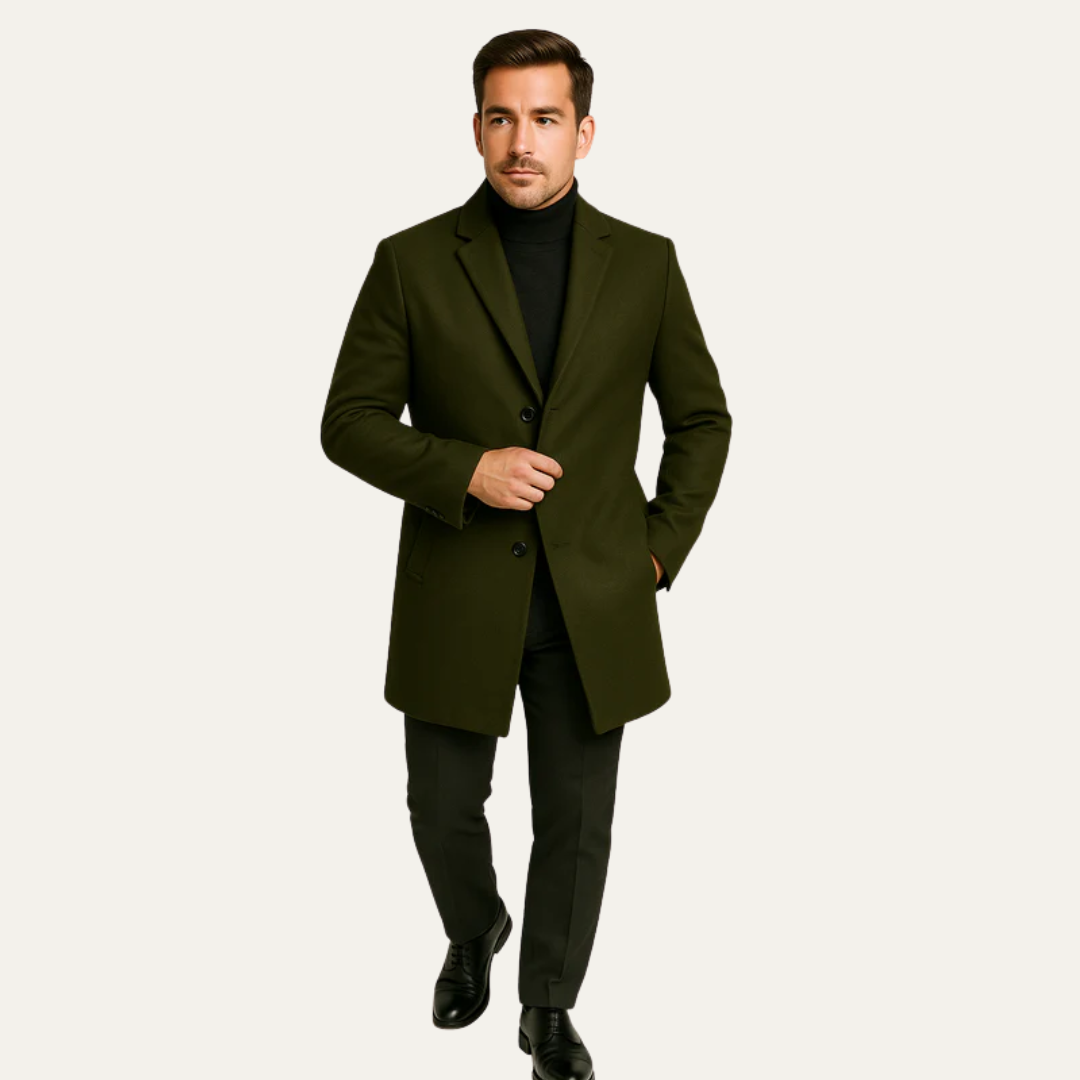 Men's Traditional Full Length Wool Coat