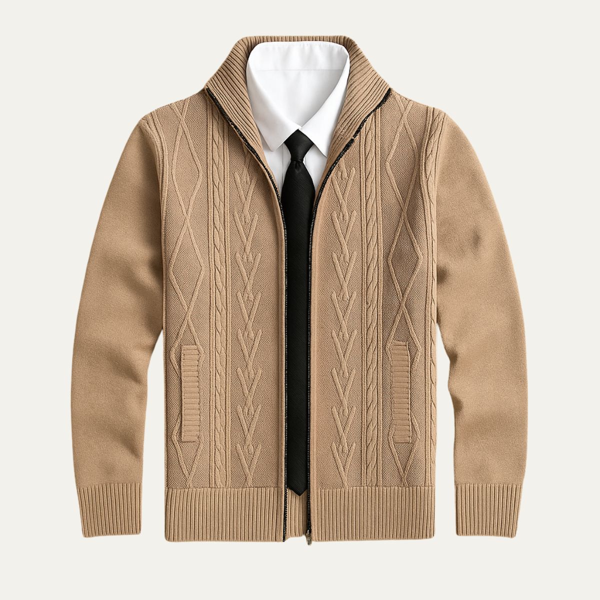 Traditional Mens Knit Cardigan Sweater