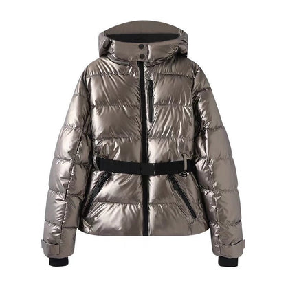 Slim Fitted Padded Jacket With Waist Tie