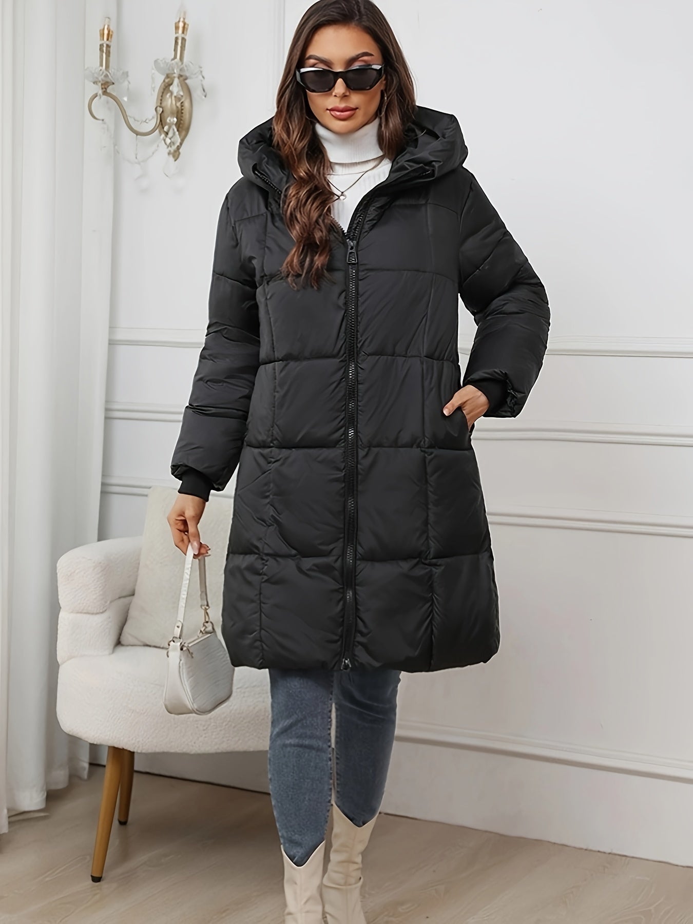 Waterproof Women's Down Parka Jacket With Hood