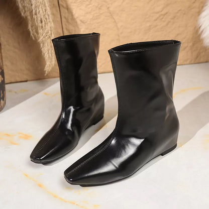 Elegant Low Block Heel Ankle Boots