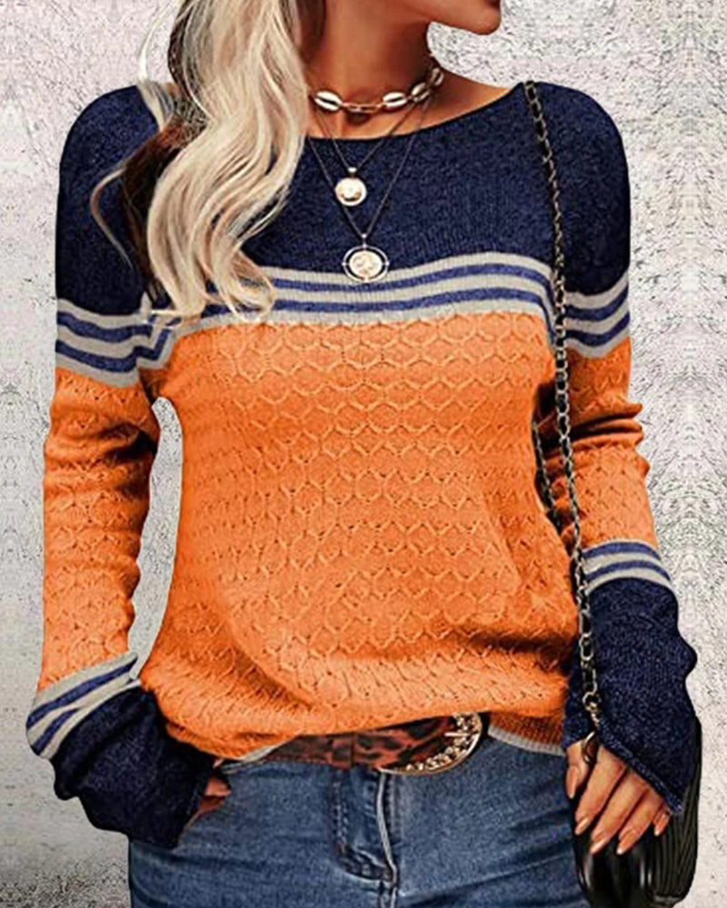 Soft Women's Warm Orange Crew Neck Sweater - OutfitLondon