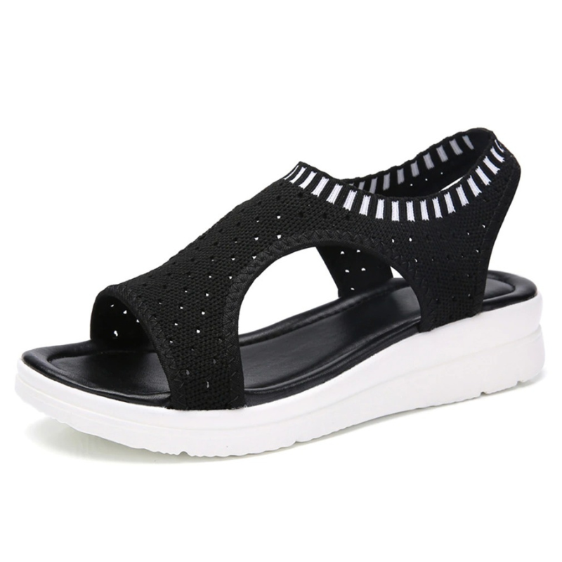 Breathable Peep Toe Light Mesh Flat Tennis Sandals For Women