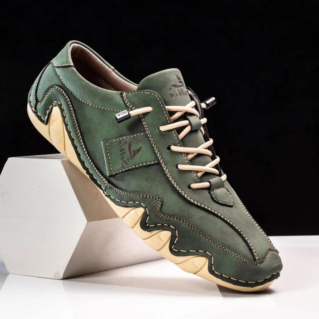 Men's Comfortable Lace Up Sneakers with Contrast Details