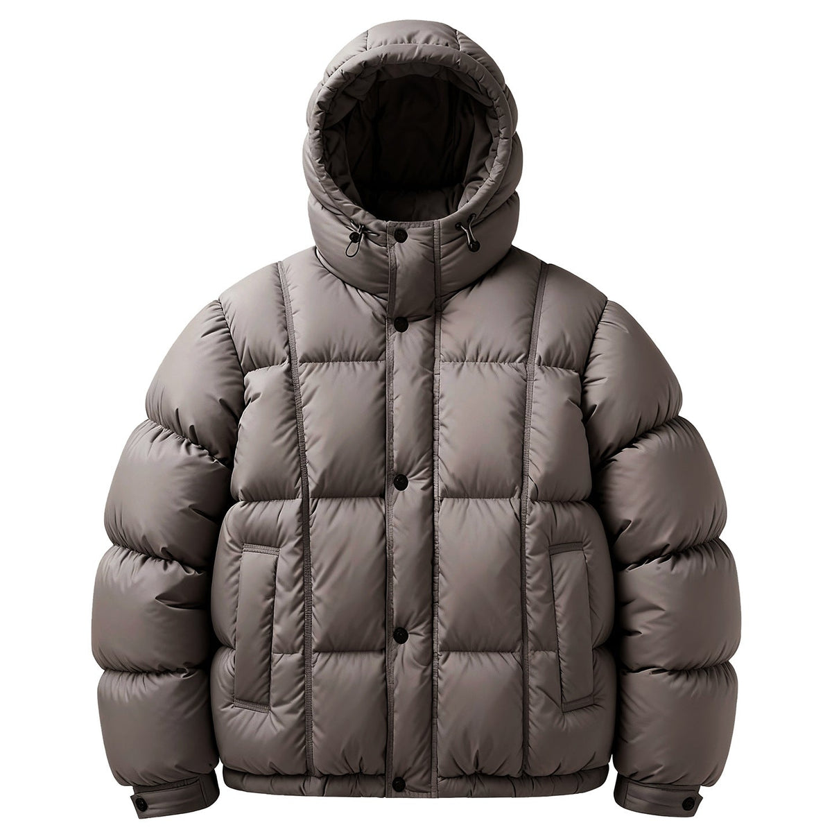 Men's Casual Hooded Down Puffer Jacket with Loose Fit
