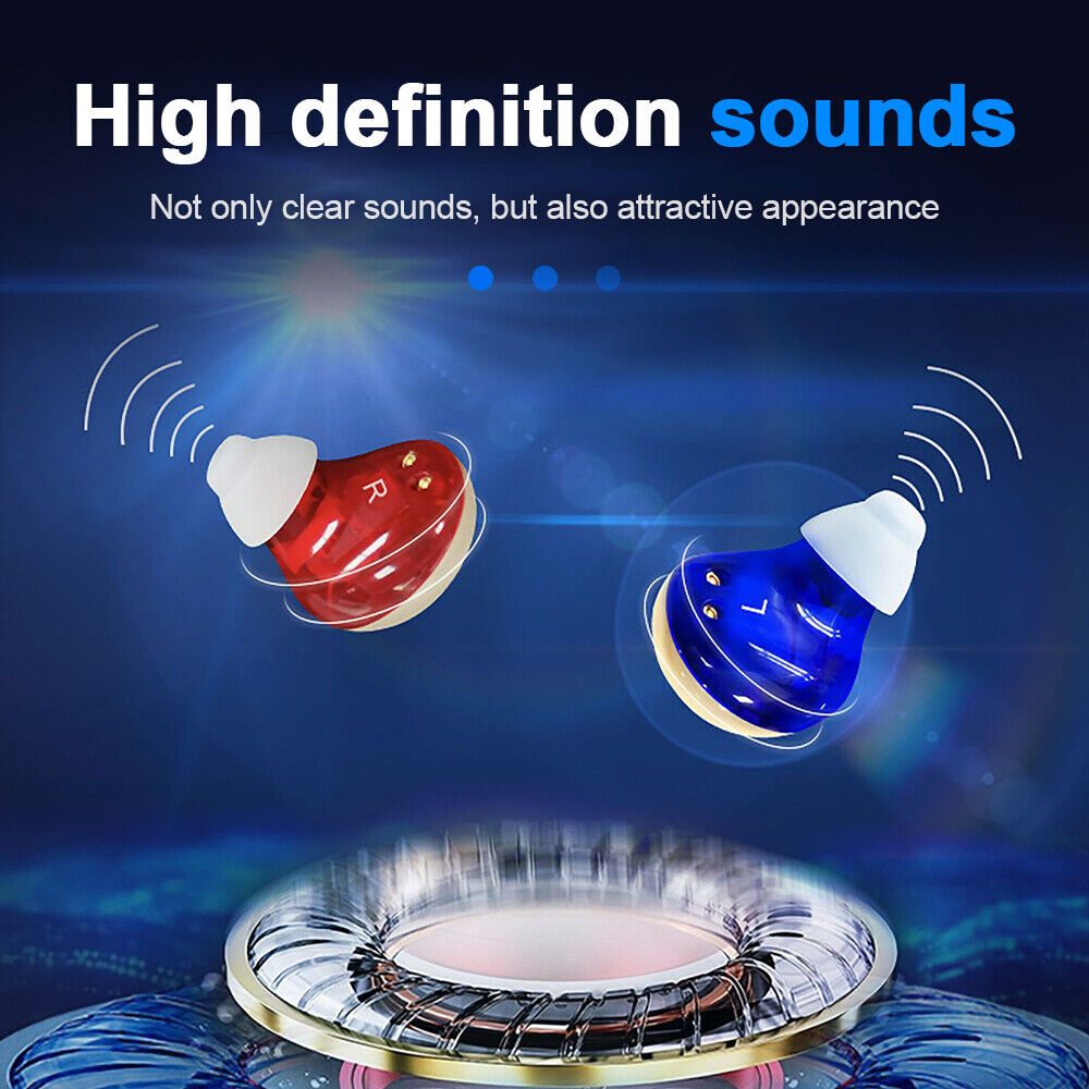 In-Ear Hearing Aids Invisible Enhancer Rechargeable Mini Sound Amplifier UK
