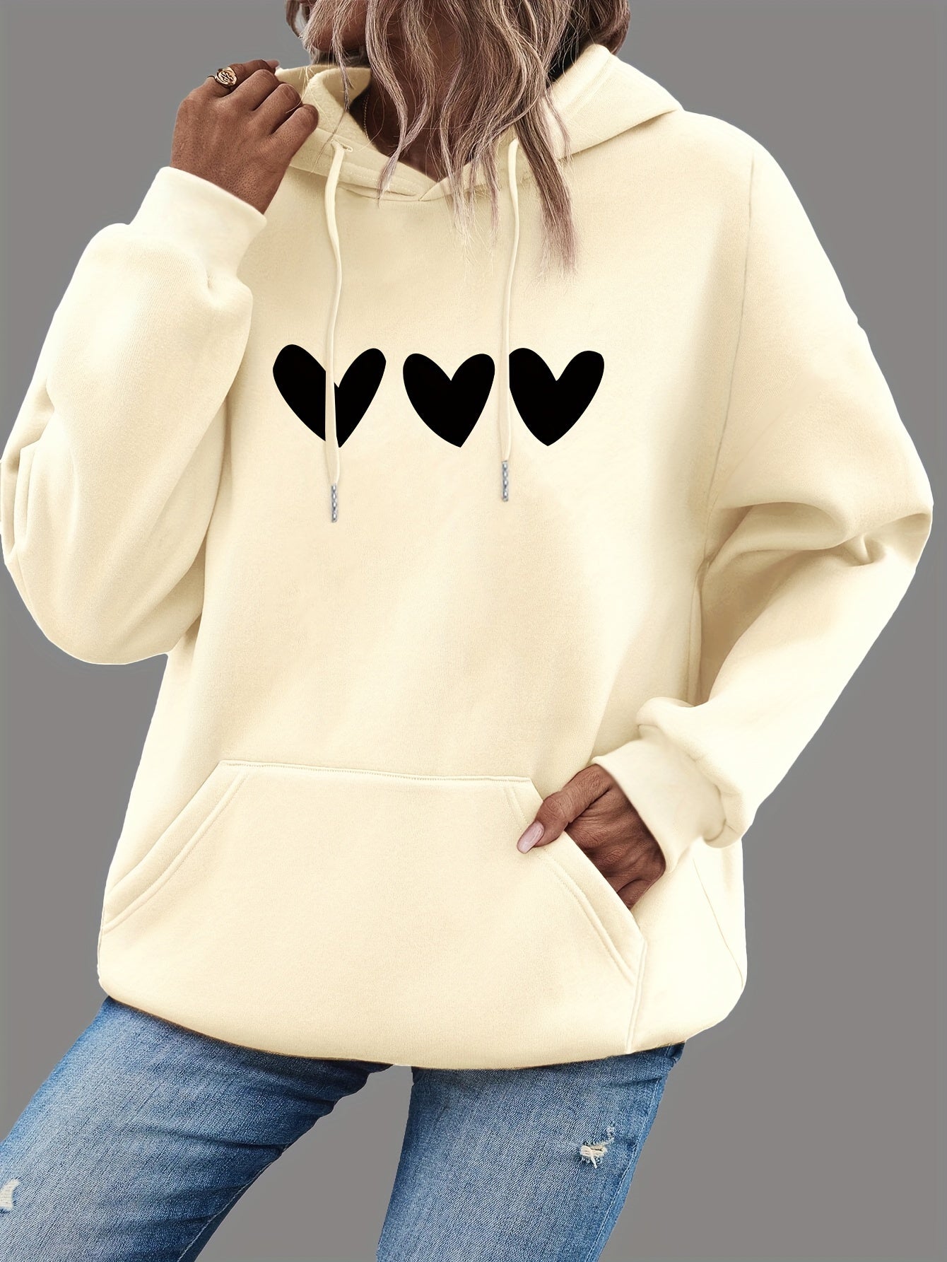 Soft Relaxed Fit Women's Hoodie with Cute Pocket Design