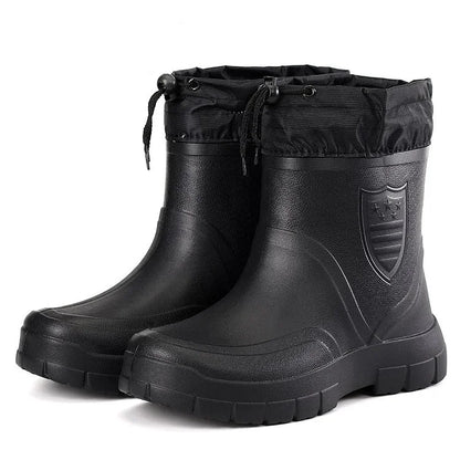 Insulated Men's Rain Boots - Waterproof and Grip Soles - OutfitLondon