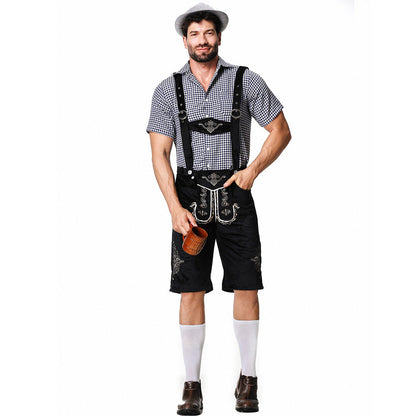Men's Classic Leather Strap Traditional Costume Pants
