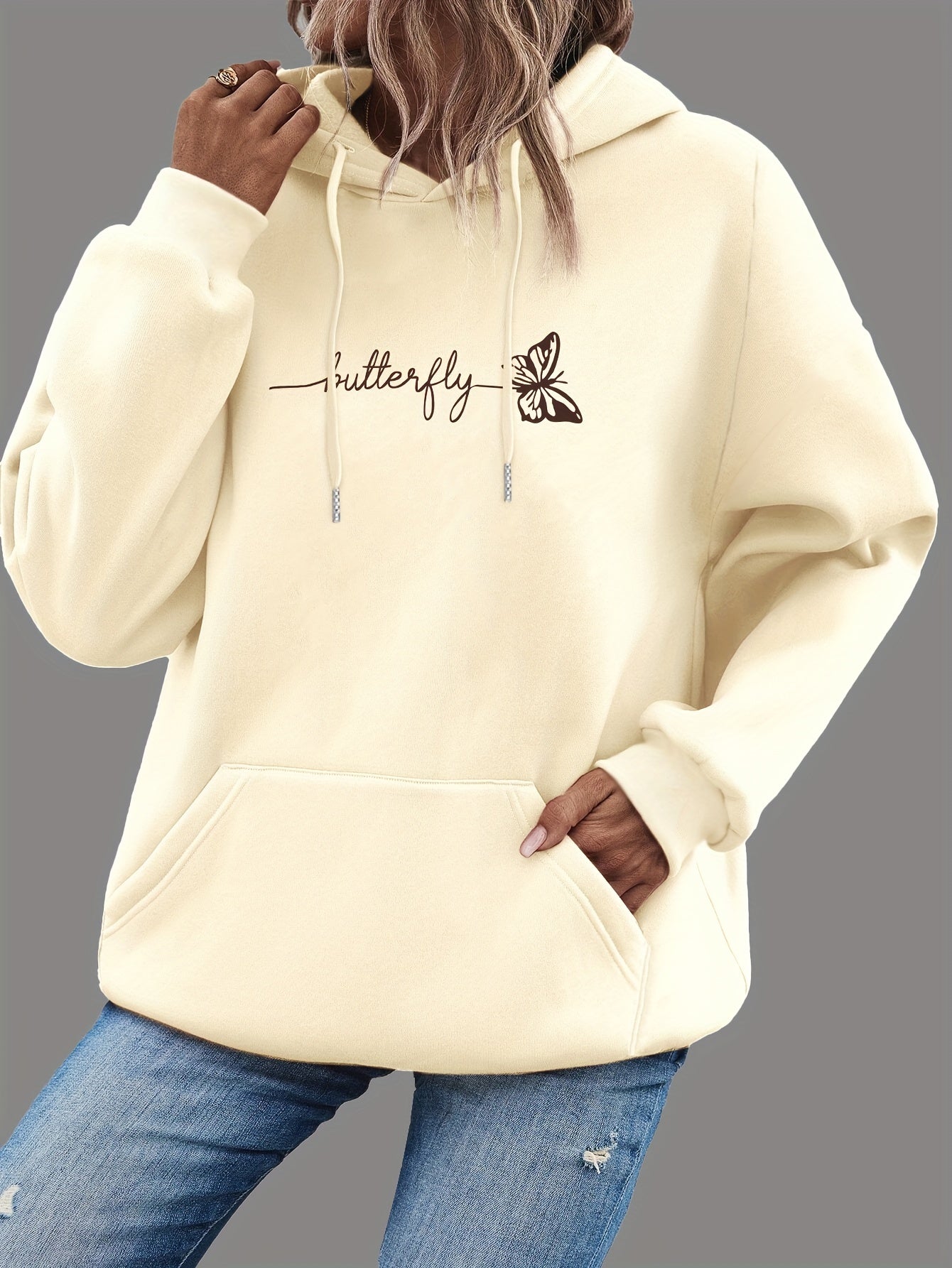 Soft Ladies Hoodie with Floral Graphic - OutfitLondon