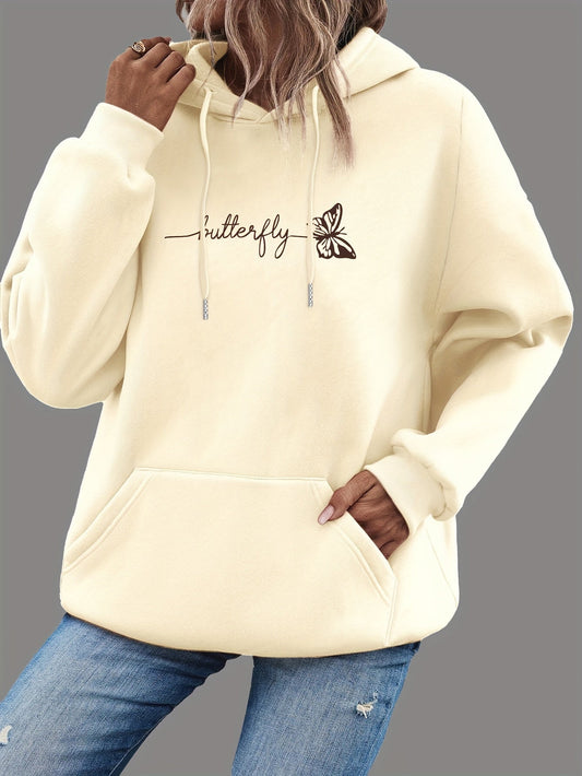 Soft Ladies Hoodie with Floral Graphic - OutfitLondon