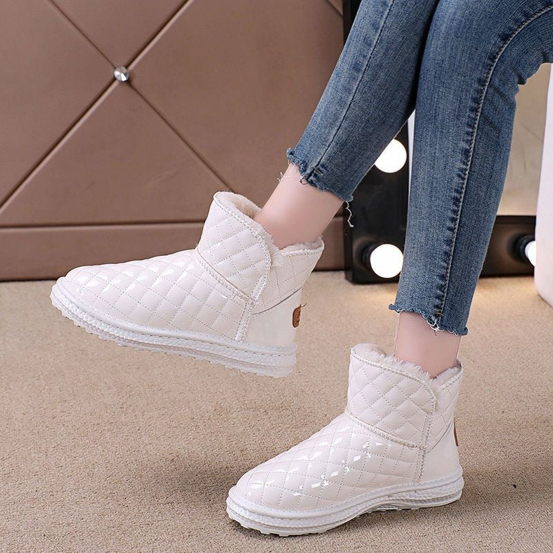 Warm Fur Lined Winter Booties Furry Waterproof Snow Ankle Boots