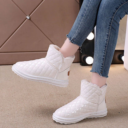 Warm Fur Lined Winter Booties Furry Waterproof Snow Ankle Boots