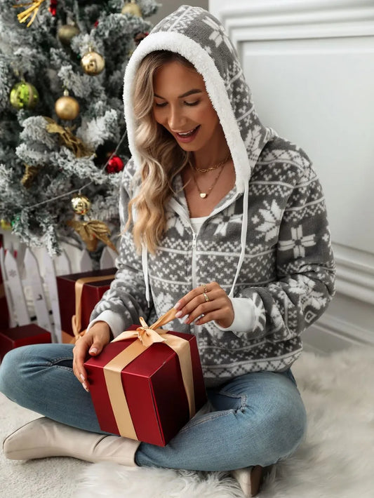 Cozy Soft Zipper Hooded Sweatshirt Jacket - OutfitLondon