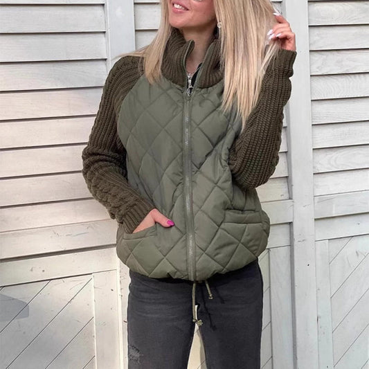 Women's Casual Stand Collar Zipper Jacket